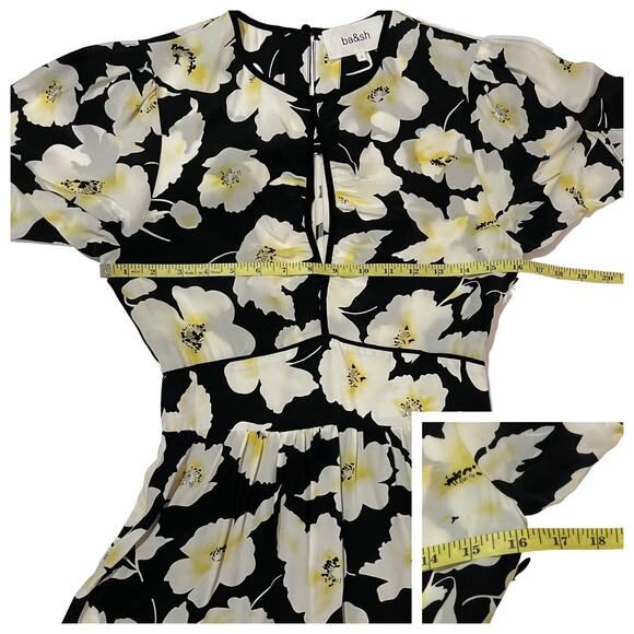 ba&sh Fairy Floral Midi Dress - Black - 0 (US 4) - Picture 5 of 16